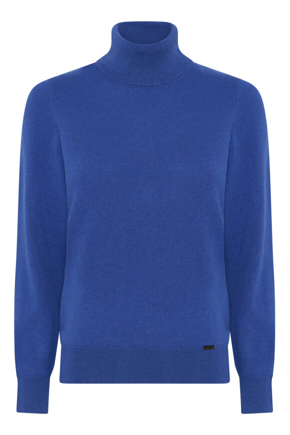 Micha - Elaine Cashmere Club - Højhalset Rullekrave Strik - Dazzling Blue