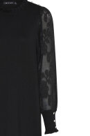 Micha - Finstrik Kjole - Chiffonmesh Ærmer - Black