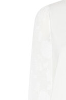 Micha - Finstrik Bluse Med Detaljer - Chiffonmesh Ærmer - Off White