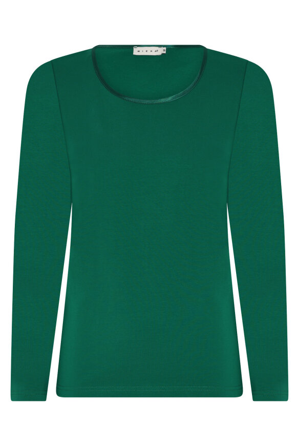 Micha - T-shirt  Ærmer - Satin Kant - Modal - Deep Green