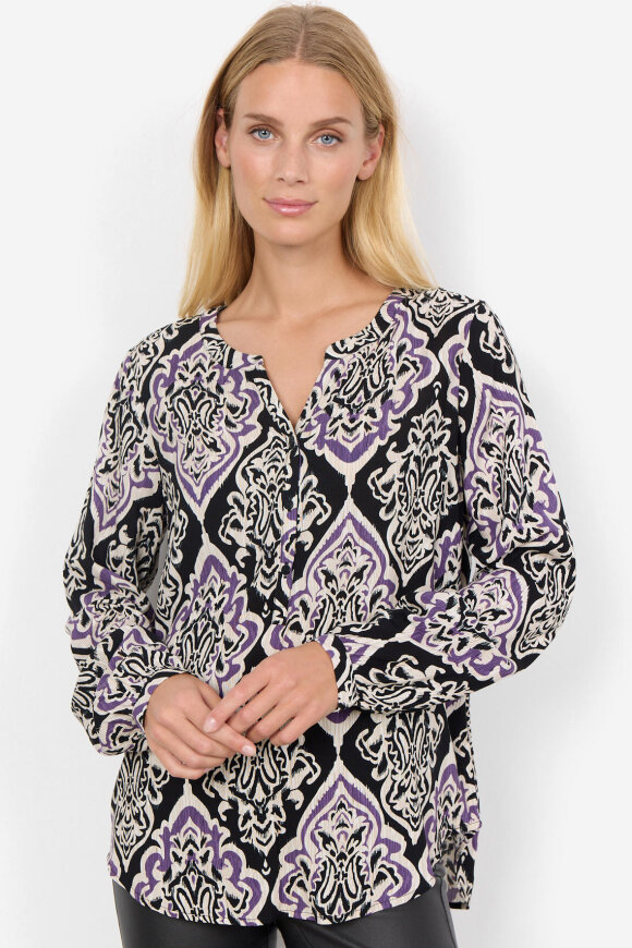 SoyaConcept - SC-Vernia 1 - Print Bluse - DK. Grape