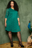 Zhenzi - Neola 220 Dress - Broderet Kjole - Evergreen