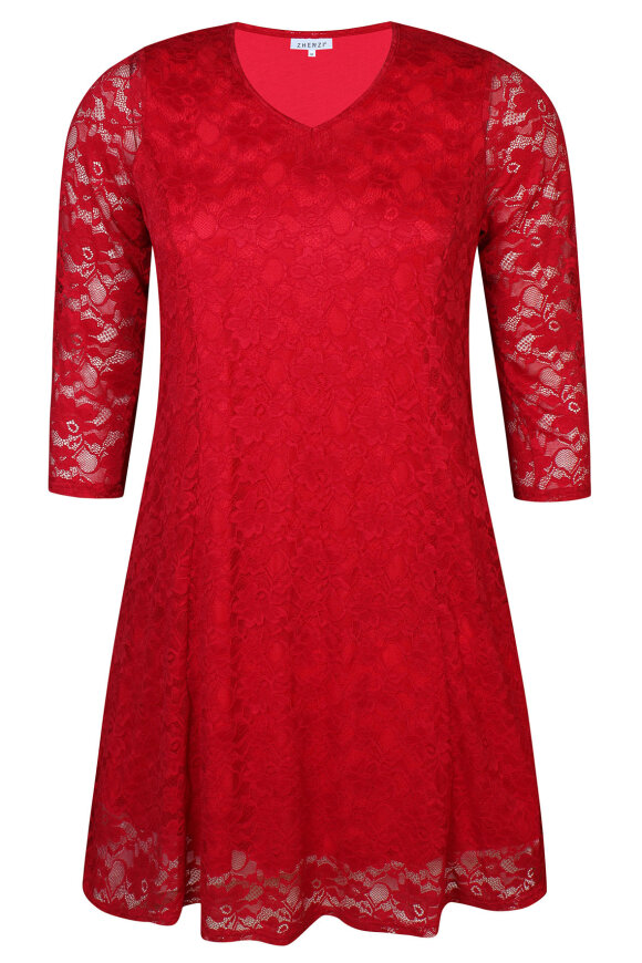 Zhenzi - Neola 220 Dress - Broderet Kjole - Tango Red