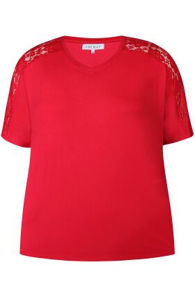 Zhenzi - Brynn 047 T-shirt - T-shirt Broderi - Tango Red