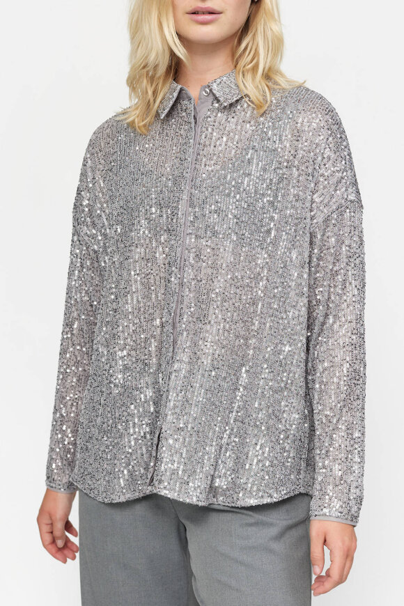 Soft Rebels - SRAviana Shirt - Pailette Skjorte - Sharkskin