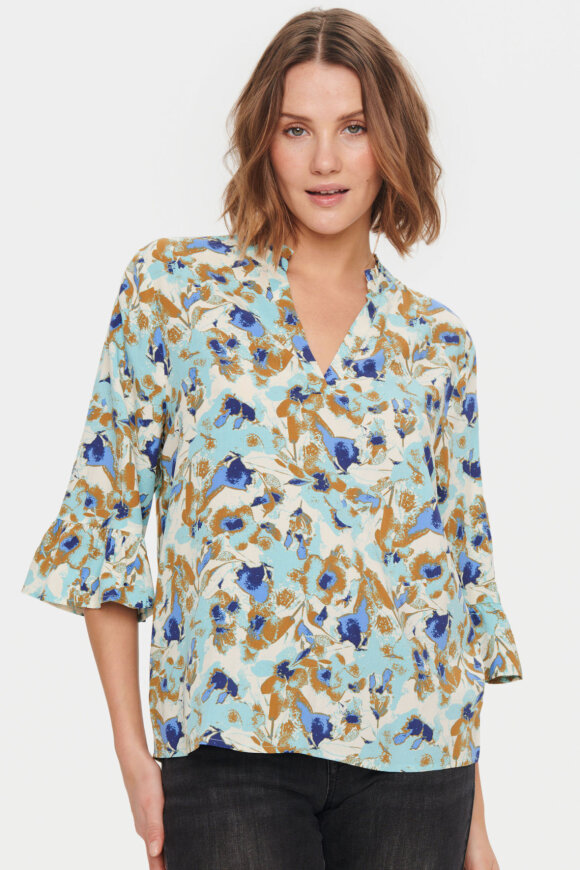 Saint Tropez - UedaSZ Blouse - Print Bluse - Pastel Turquoise