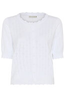 Micha - Kortærmet Hulstrik Cardigan - Bright White