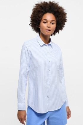 Eterna - Oxford Shirt Stribet - Regular Fit - Lyseblå