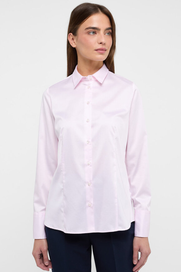 Eterna - Satin Stretch Shirt - Regular Fit - Modern Classic - Rosa