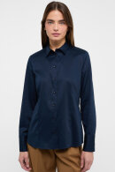 Eterna - Satin Stretch Shirt - Regular Fit - Modern Classic - Mørkeblå