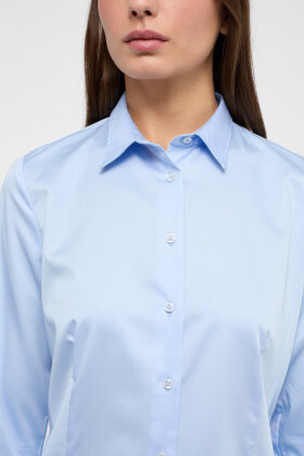 Eterna - Satin Stretch Shirt - Regular Fit - Modern Classic - Lyseblå