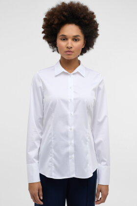 Eterna - Satin Stretch Shirt - Regular Fit - Modern Classic - Hvid