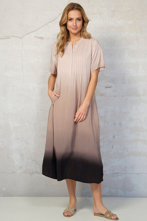 Prepair - Caroline Dress Lang Viskose Print Kjole - Beige