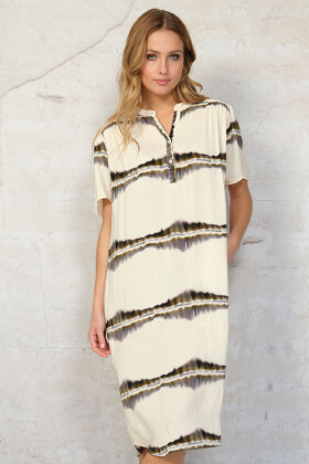 Prepair - Frederikke Dress - Batik Print Kjole - Off White