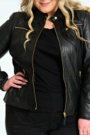 Amalie Rosalie - Biker Jakke - Kort Skindjakke - Black