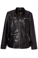 Amalie Rosalie - Biker Jakke - Kort Skindjakke - Black