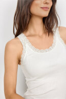 SoyaConcept - SC-Sarona 1 Top - Ribstrikket & Blonde - Off White