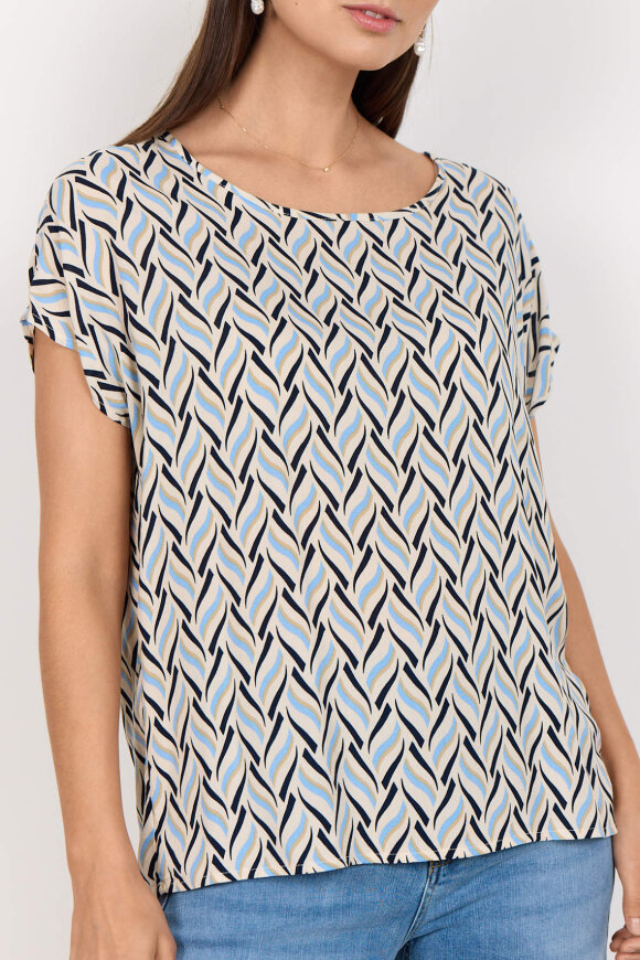 SoyaConcept - SC-Penny 1 - Grafisk Print Bluse - Blå