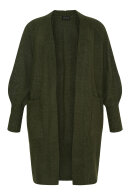 No.1 by OX - Lang Strik Cardigan - Ballonærmer - Grøn