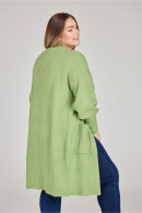 No.1 by OX - Lang Strik Cardigan - Ballonærmer - Grøn
