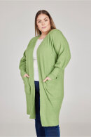 No.1 by OX - Lang Strik Cardigan - Ballonærmer - Grøn