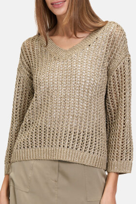 Betty Barclay - Hulstrik Paillet Pullover - Khaki Betty Barclay - Hulstrik Paillet Pullover - Khaki