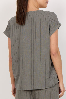 SoyaConcept - SC-Poula 1 - Nålestribet Bluse -  Army