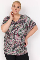 Wasabiconcept - WA-Sarina 14 - Stribet Print T-shirt -  Blå