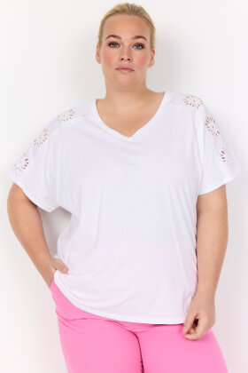Wasabiconcept - WA-Marolon 1 T-shirt - Broderie Anglaise - Hvid