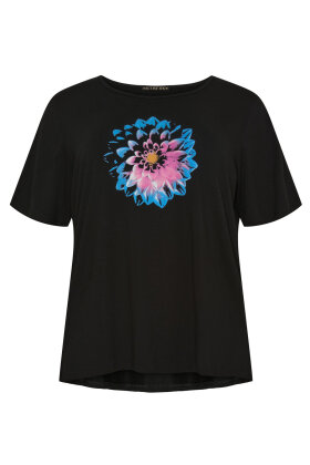 No.1 by OX - Blomsterprint T-shirt - Sort