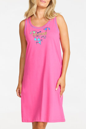 Damella - Ærmeløs Print Natkjole - Pink