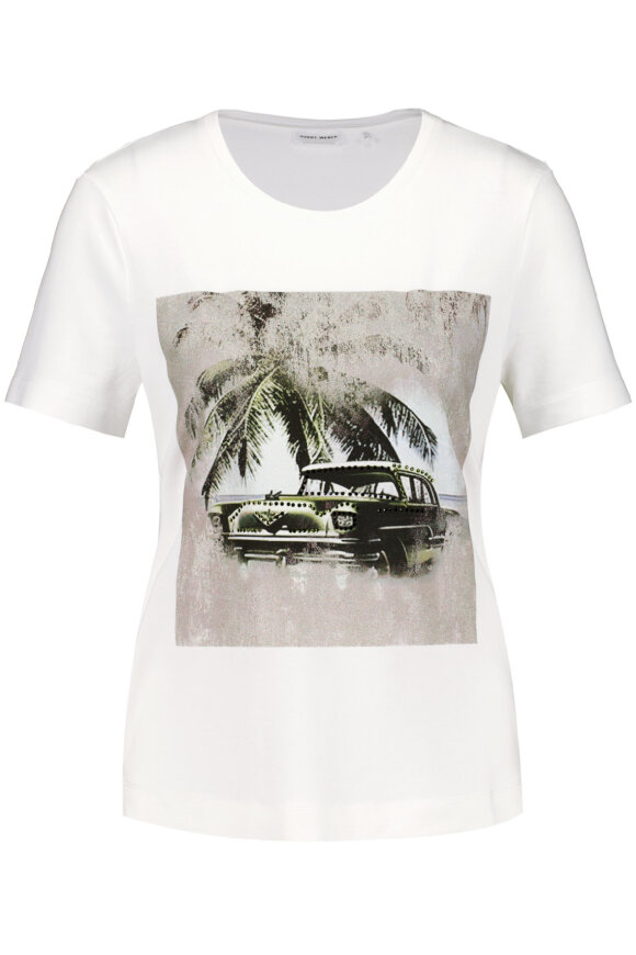 Gerry Weber - T-shirt -Sølv Print - Ecru