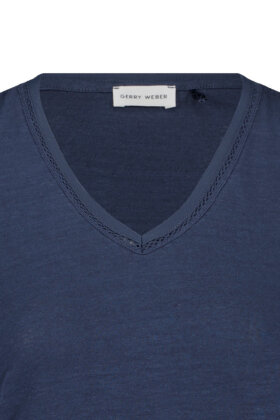 Gerry Weber - T-shirt - Viskose & Hør - Mørkeblå