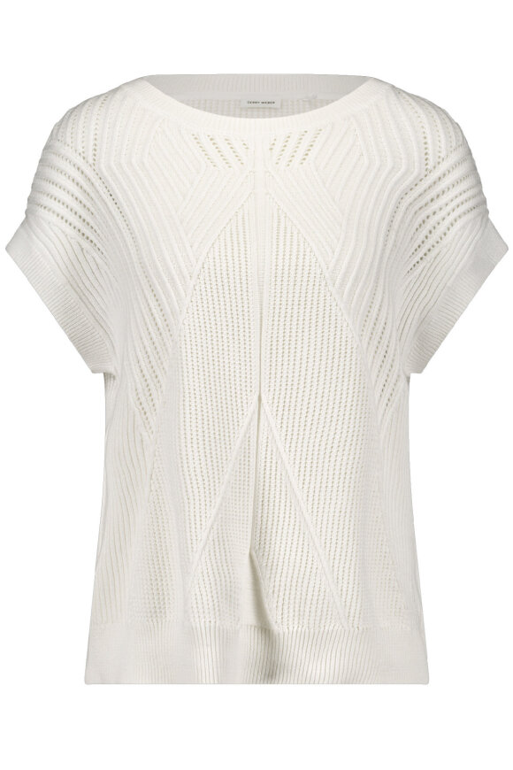 Gerry Weber - Jumper - Mønstret Strikbluse - Off White