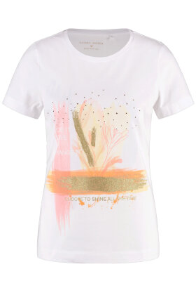 Gerry Weber - T-shirt - Sødt Print - Hvid
