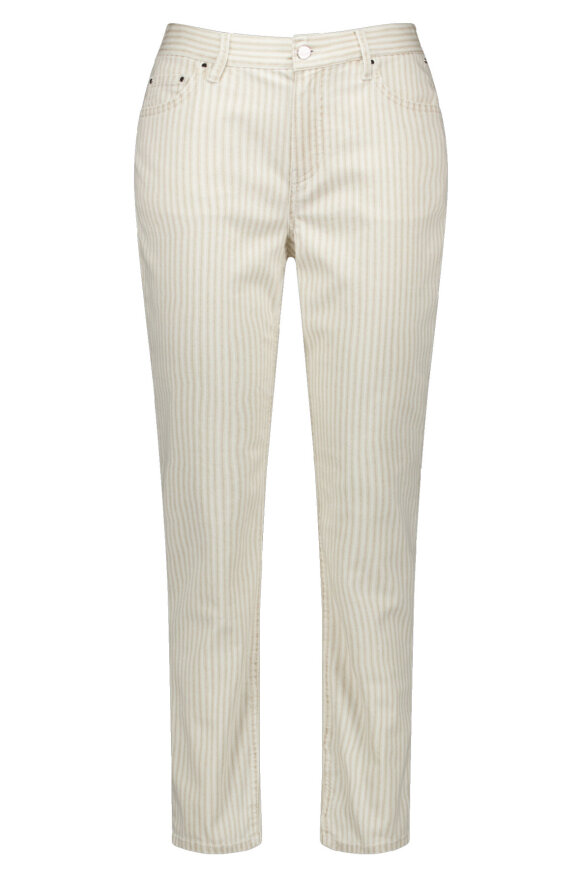 Gerry Weber - Stribet Jeans - Nålestriber - Sand