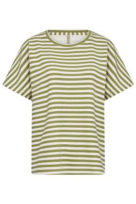 SoyaConcept - SC-Barni 31 - Stribet T-shirt - Sweatkvalitet - Grøn SoyaConcept - SC-Barni 31 - Stribet T-shirt - Sweatkvalitet - Grøn