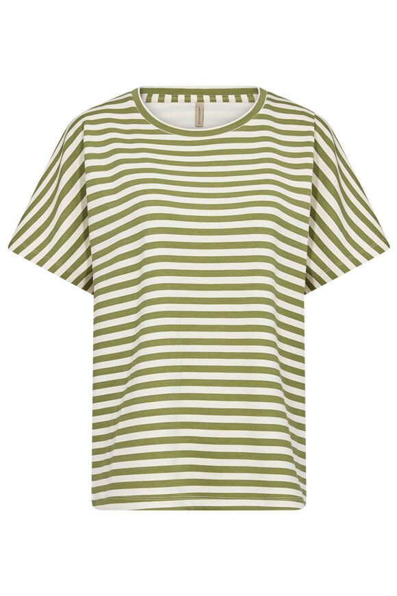 SoyaConcept - SC-Barni 31 - Stribet T-shirt - Sweatkvalitet - Grøn
