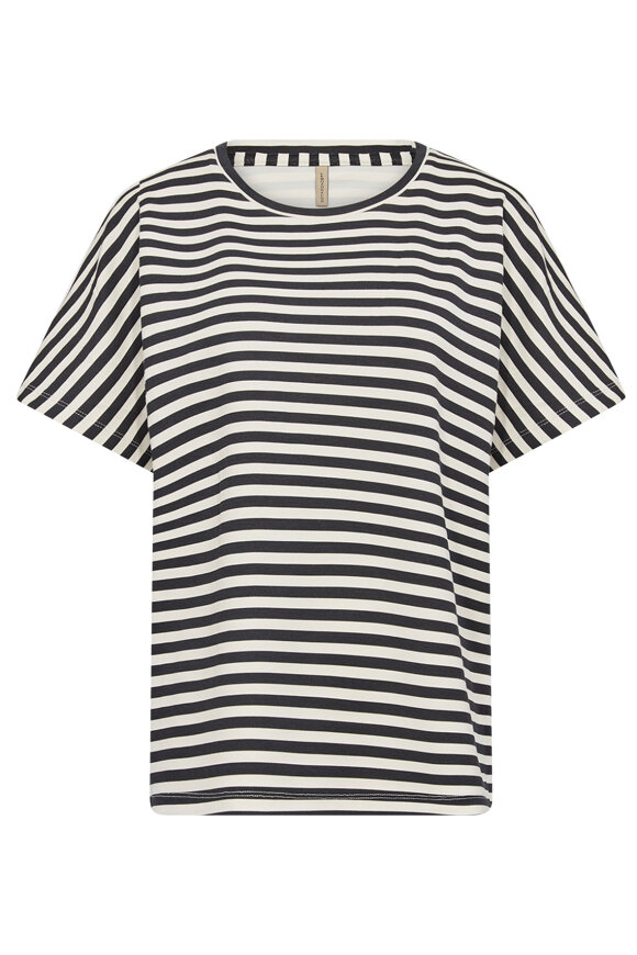 SoyaConcept - SC-Barni 31 - Stribet T-shirt - Sweatkvalitet - Sort