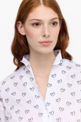Eterna - Skjortebluse - Hjerte Print - Sort