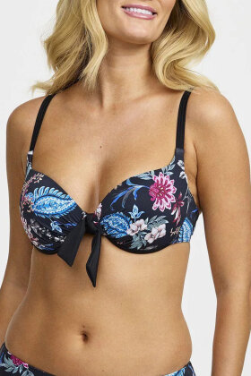 Damella - Marilyn Bikinitop - Blomstret Print - Sort
