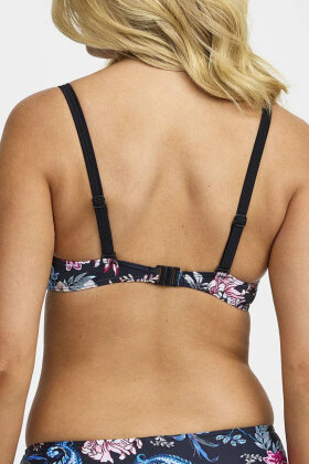 Damella - Marilyn Bikinitop - Blomstret Print - Sort