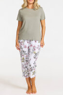 Damella - Pyjamas - Blomster Print - Khaki