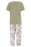 Damella - Pyjamas - Blomster Print - Khaki