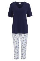 Damella - Pyjamas - Flora Print - Blå