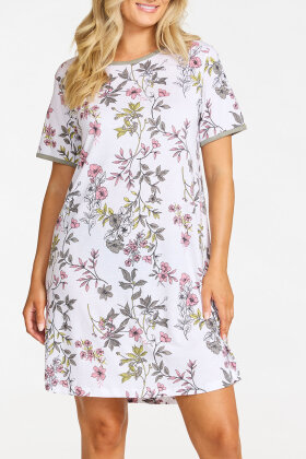 Damella - Natkjole - Blomstret Print - Khaki