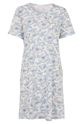 Damella - Natkjole - Blomstret Print - Blå