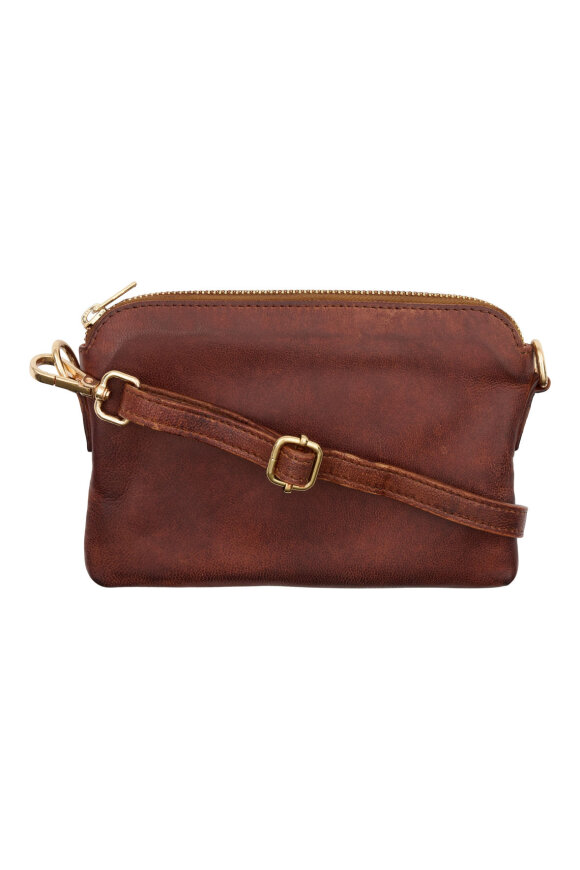 Orchid - Mini Clutch - Skuldertaske - Dark Cognac