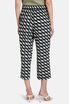 Betty Barclay - Bukser - Elegant Print Jersey - Mørkeblå