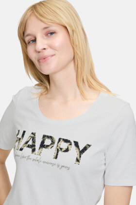 Betty Barclay - T-shirt Happy Print - Hvid